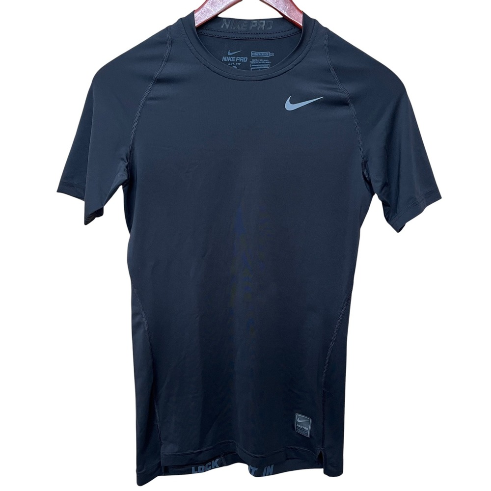 Nike Pro Dri-FIT Men Black Compression Short Sleeve Training Shirt Small